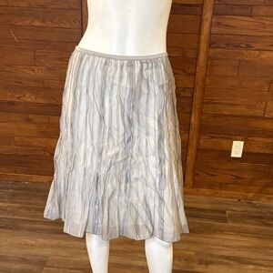 NIC+ZOE Light Gray A-Line Textured Pleated Skirt